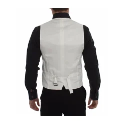 Gilet Robe en Mélange Coton Soie Blanc