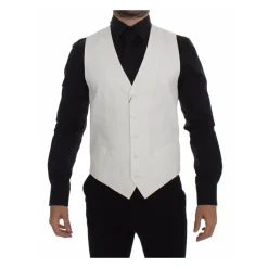 Gilet Robe en Mélange Coton Soie Blanc