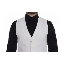 Gilet Robe en Mélange Coton Soie Blanc