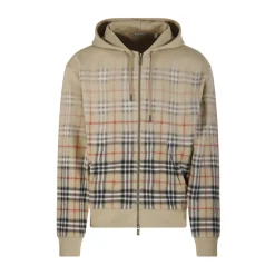 Gradient Check Cotton Zip Hoodie
