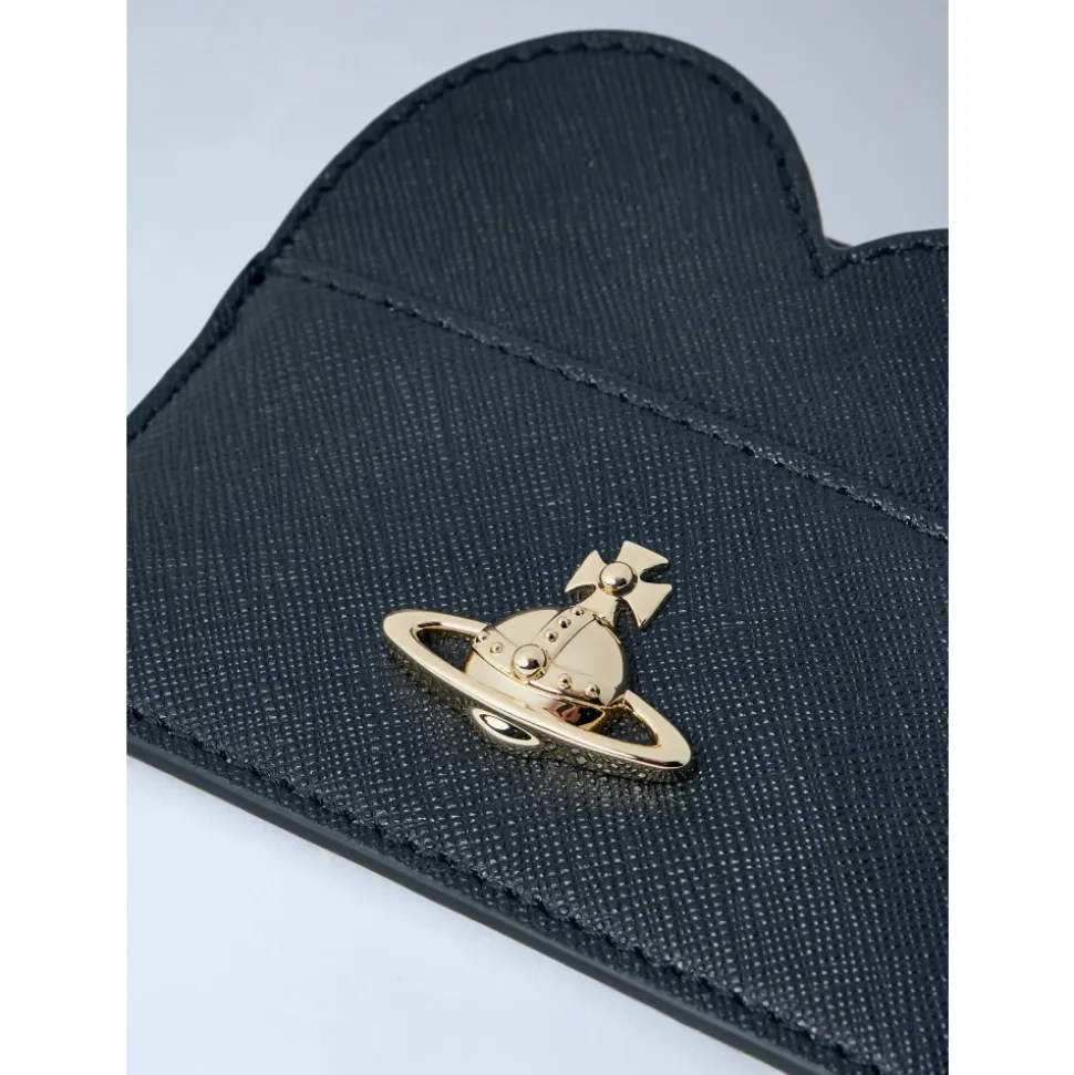 Heart Motif Leather Card Holder