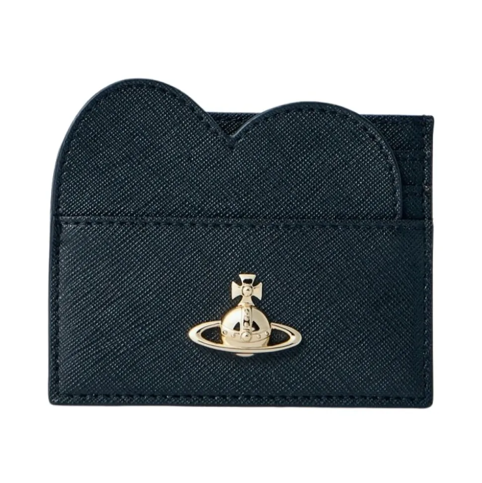 Heart Motif Leather Card Holder