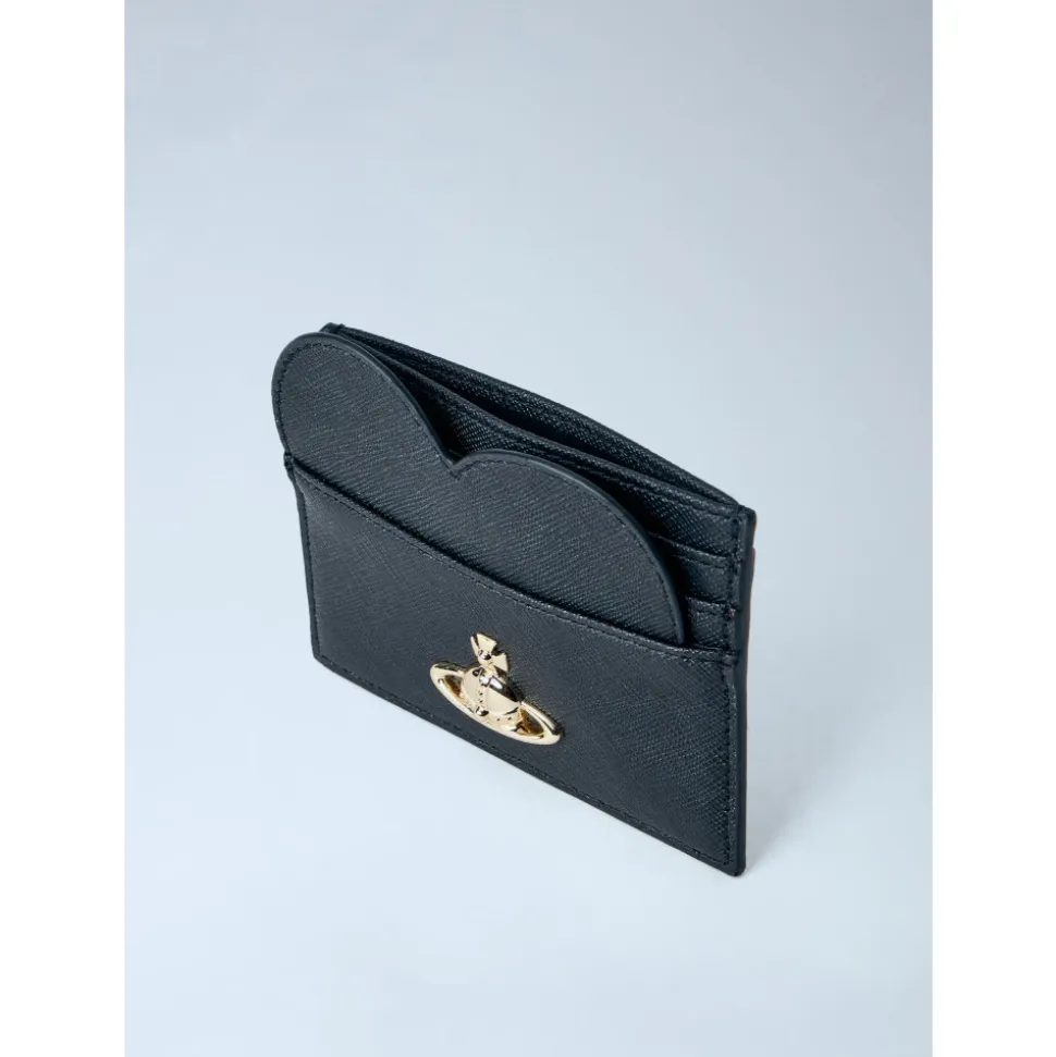 Heart Motif Leather Card Holder
