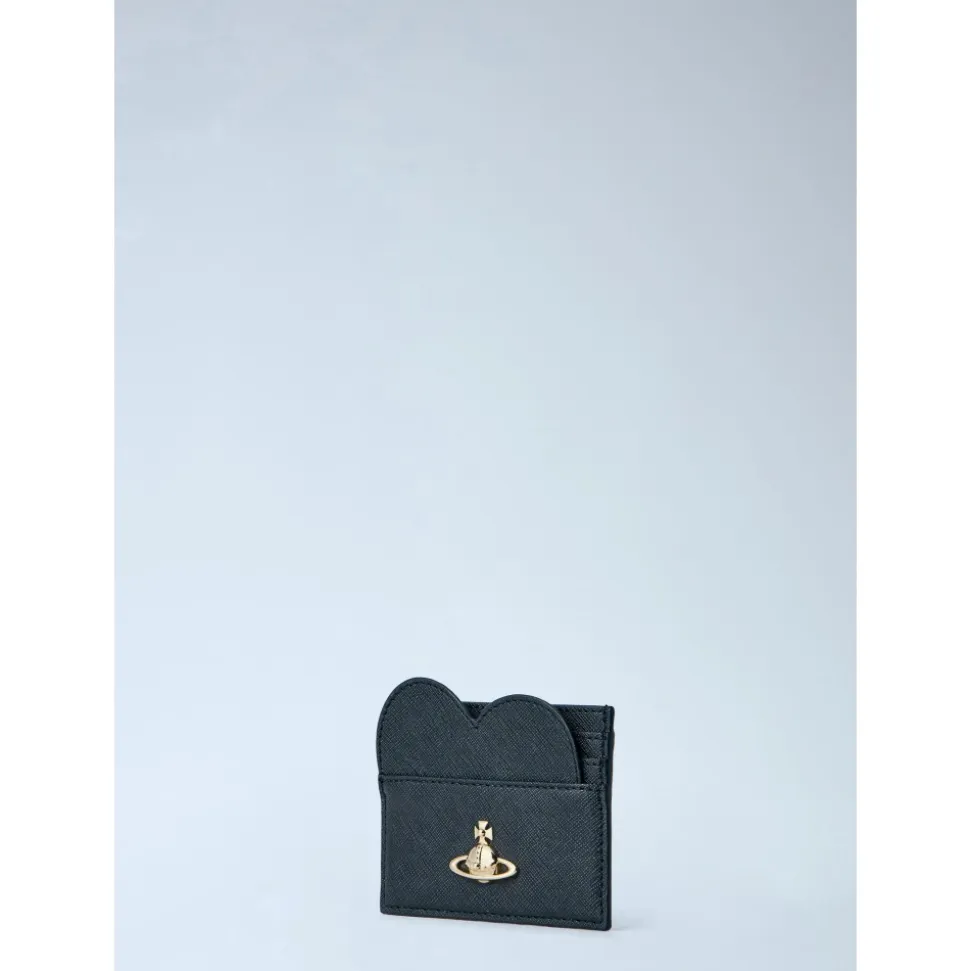 Heart Motif Leather Card Holder