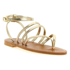Hemeree Sandales Tongs en Cuir Laminé