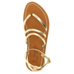 Hemeree Sandales Tongs en Cuir Laminé