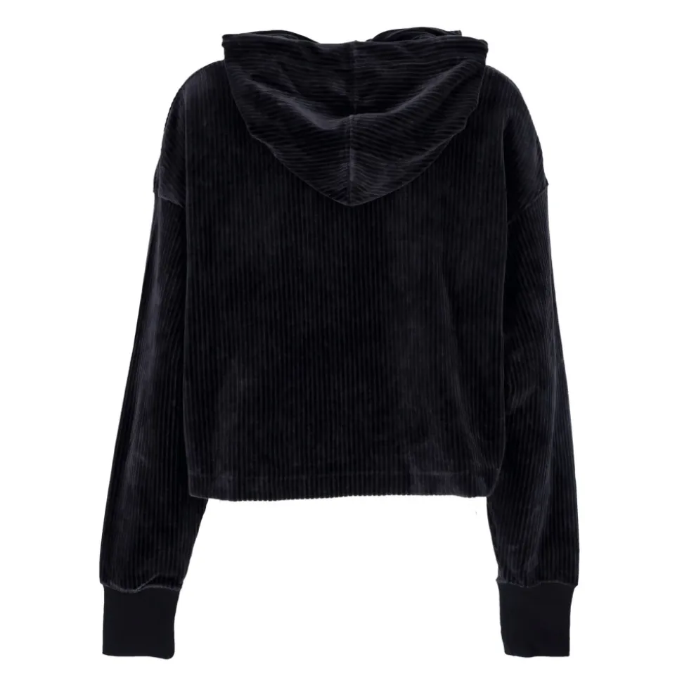 Hoodie court en velours