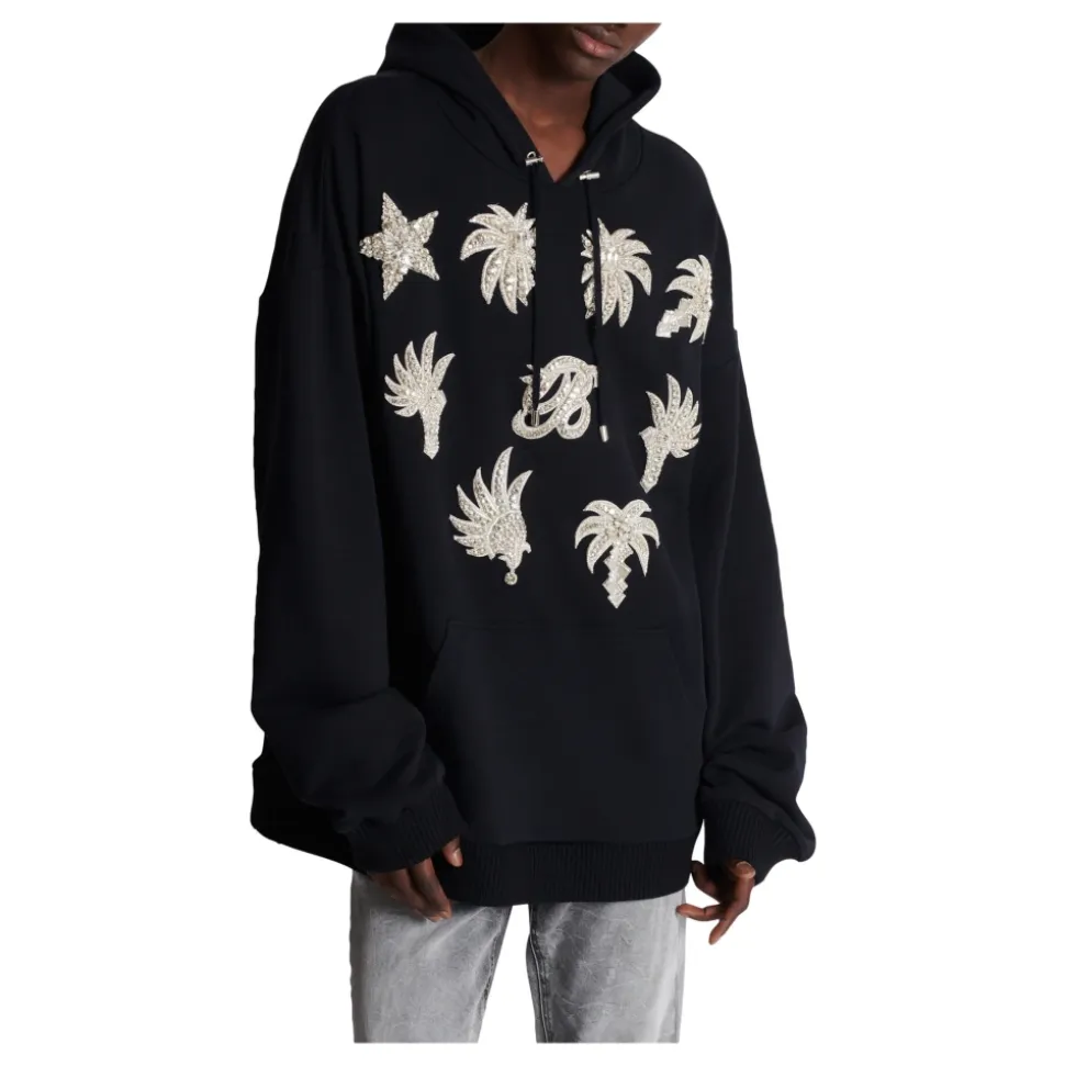 Hoodie with embroidered badges