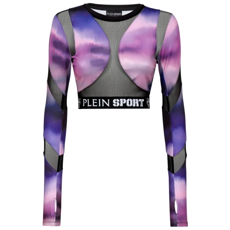 Jacquard Long Sleeve Cropped Top