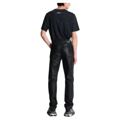 Jean regular en denim enduit