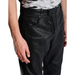 Jean regular en denim enduit
