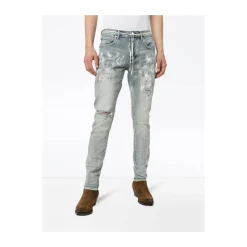 Jeans slim fit peints en blanc