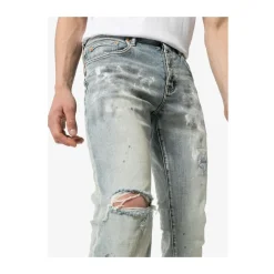 Jeans slim fit peints en blanc