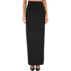 Jupe Maxi en Crêpe avec Zip Bijou