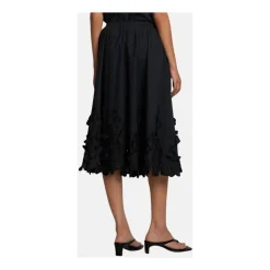 Jupe Midi Brodée de Fleurs