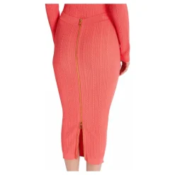 Jupe midi en maille torsadée