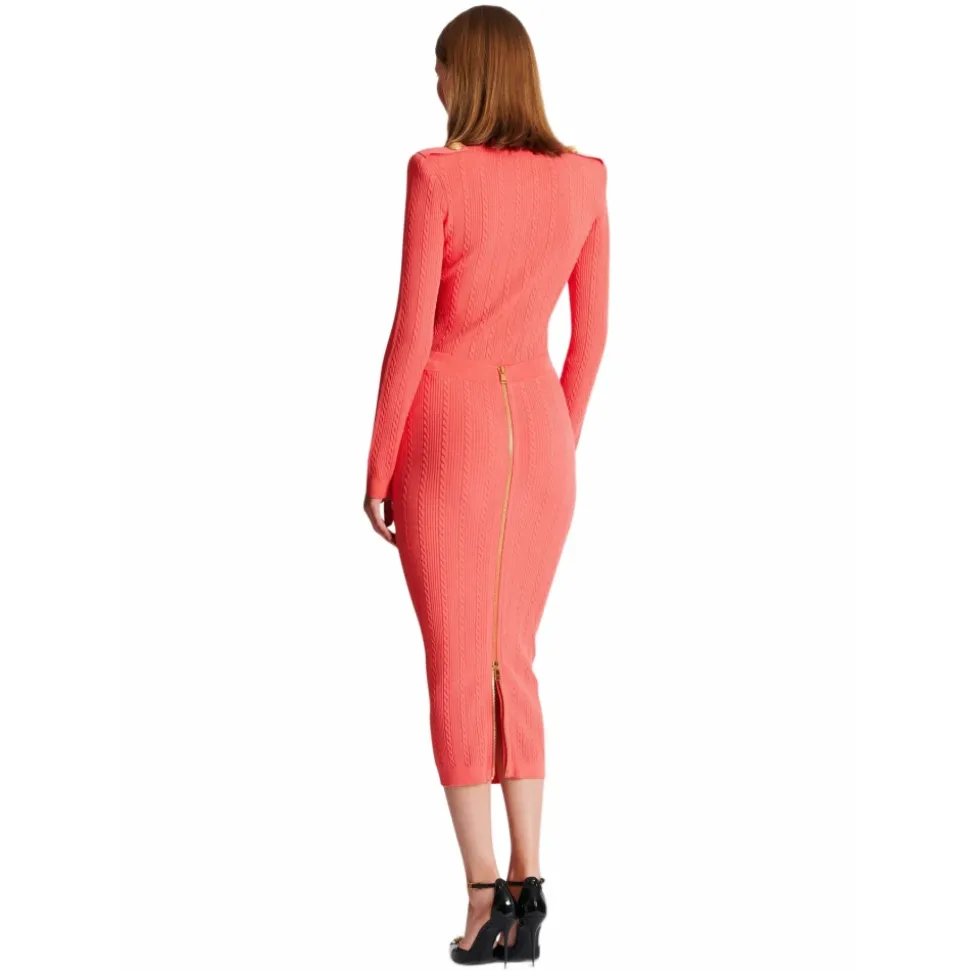 Jupe midi en maille torsadée