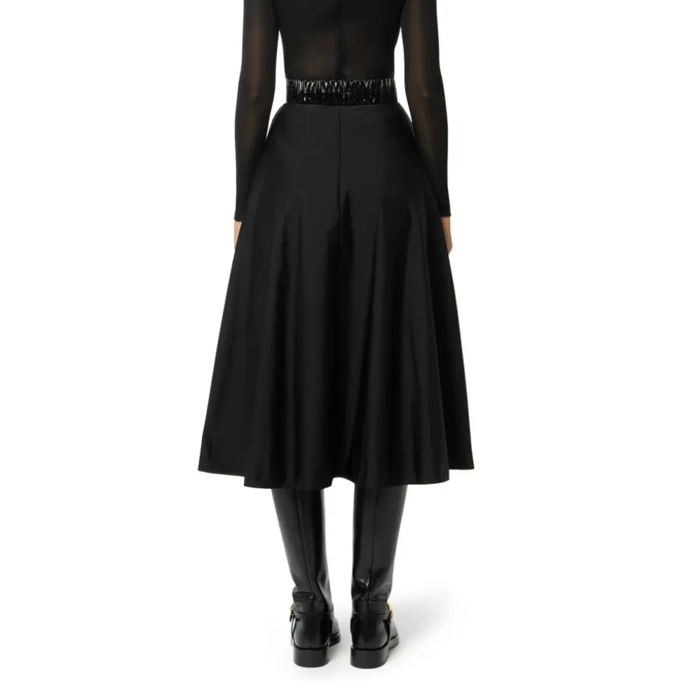 Jupe Midi en Voile avec Ceinture