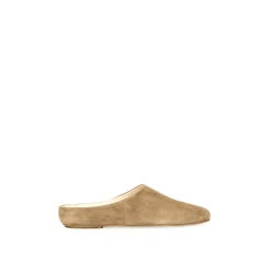 Kibal, babouche femme en daim beige doré-