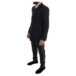 Élégant Costume Gris en Laine à Double Boutonnage