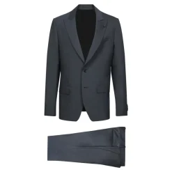 Élégant Costume Gris Foncé Micro Motif