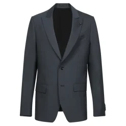 Élégant Costume Gris Foncé Micro Motif