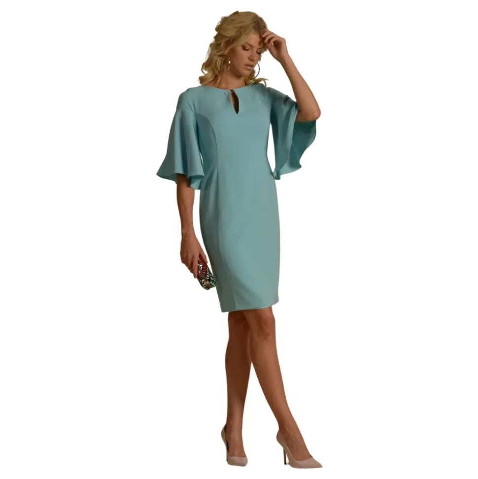 Élégante Robe Courte en Crêpe - Celeste