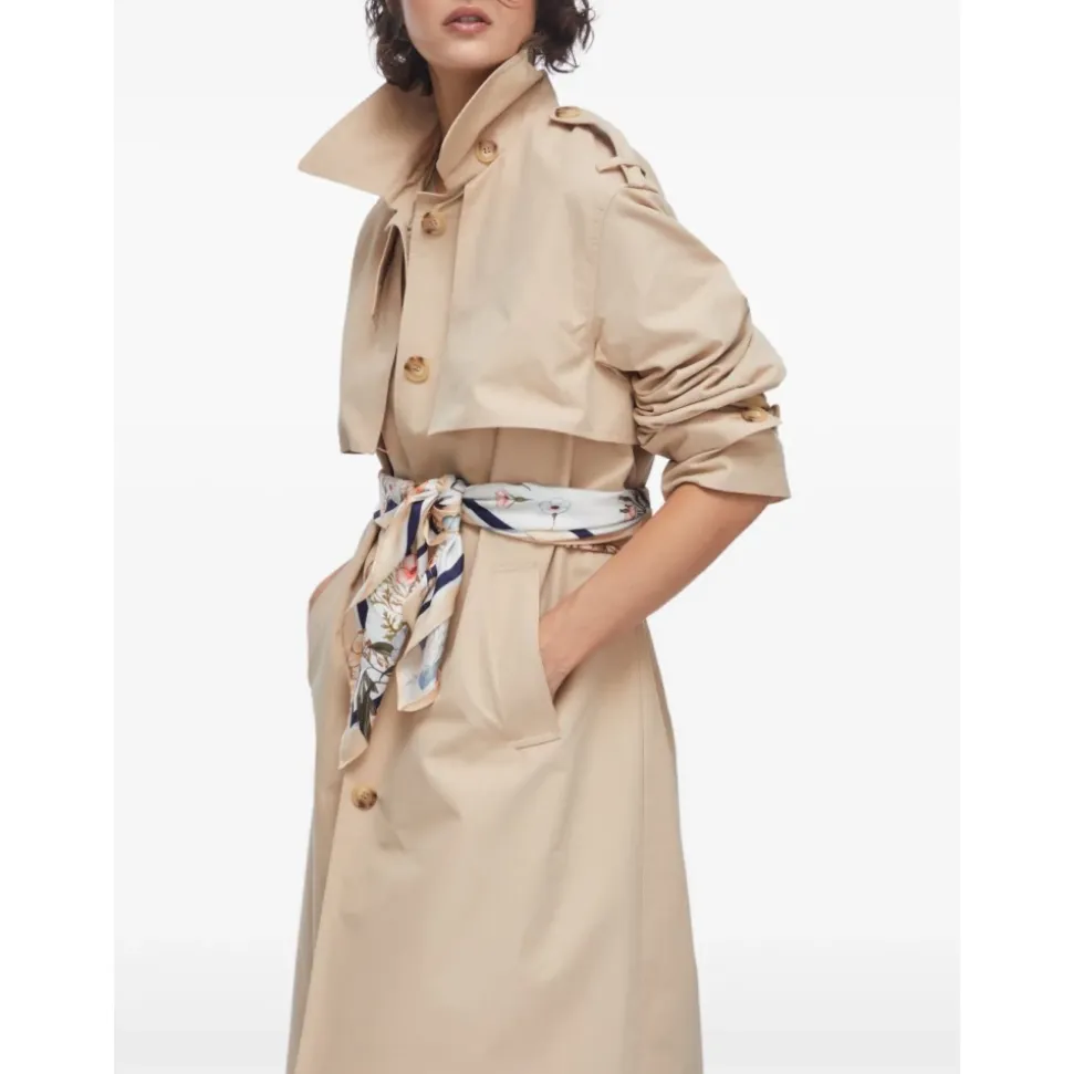 Long trench coat with scarf