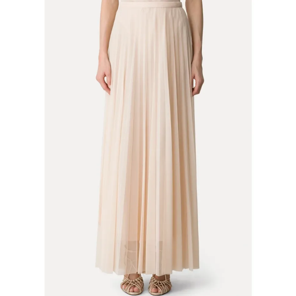 Longue jupe plissée en tulle