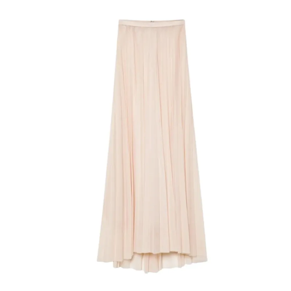 Longue jupe plissée en tulle
