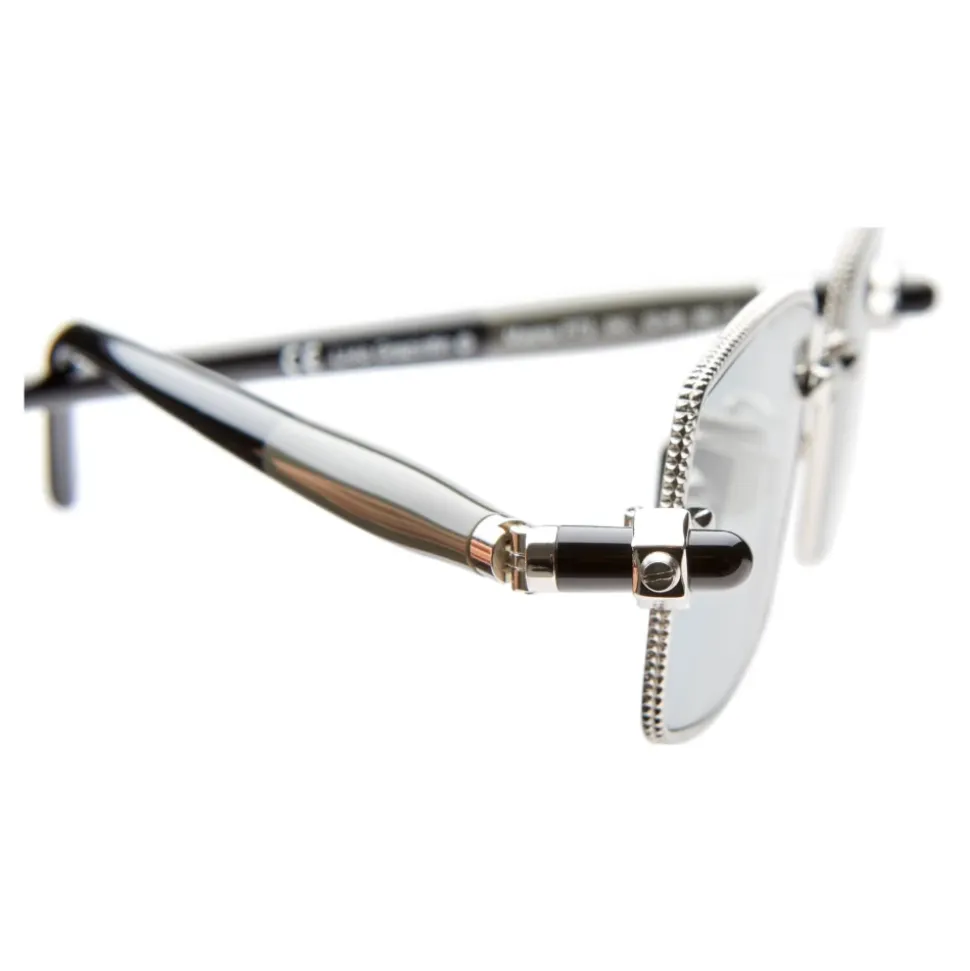 Lunettes de soleil rectangulaires en argent/gris/noir