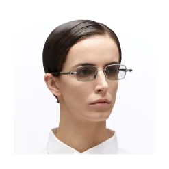 Lunettes de soleil rectangulaires en argent/gris/noir
