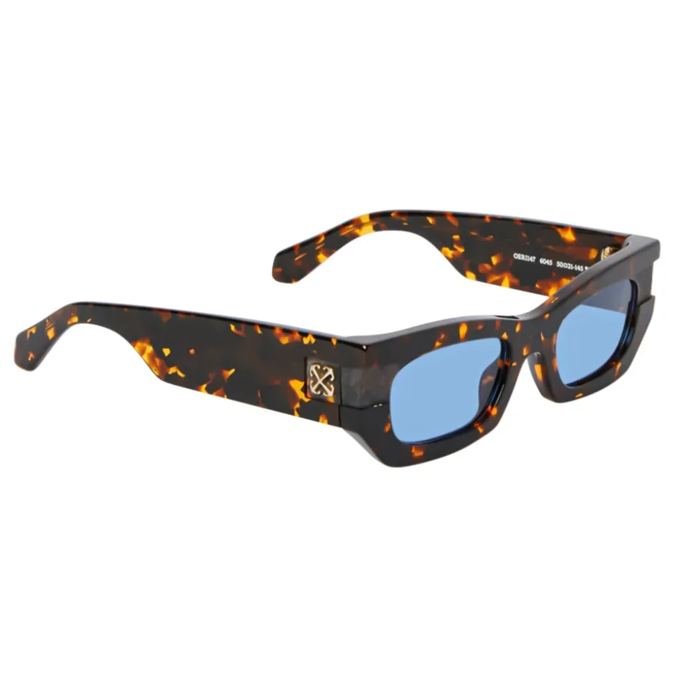 Lunettes de soleil rectangulaires Belleville Havana brillant