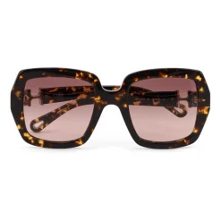 Lunettes de soleil à verres carrés avec détail métallique