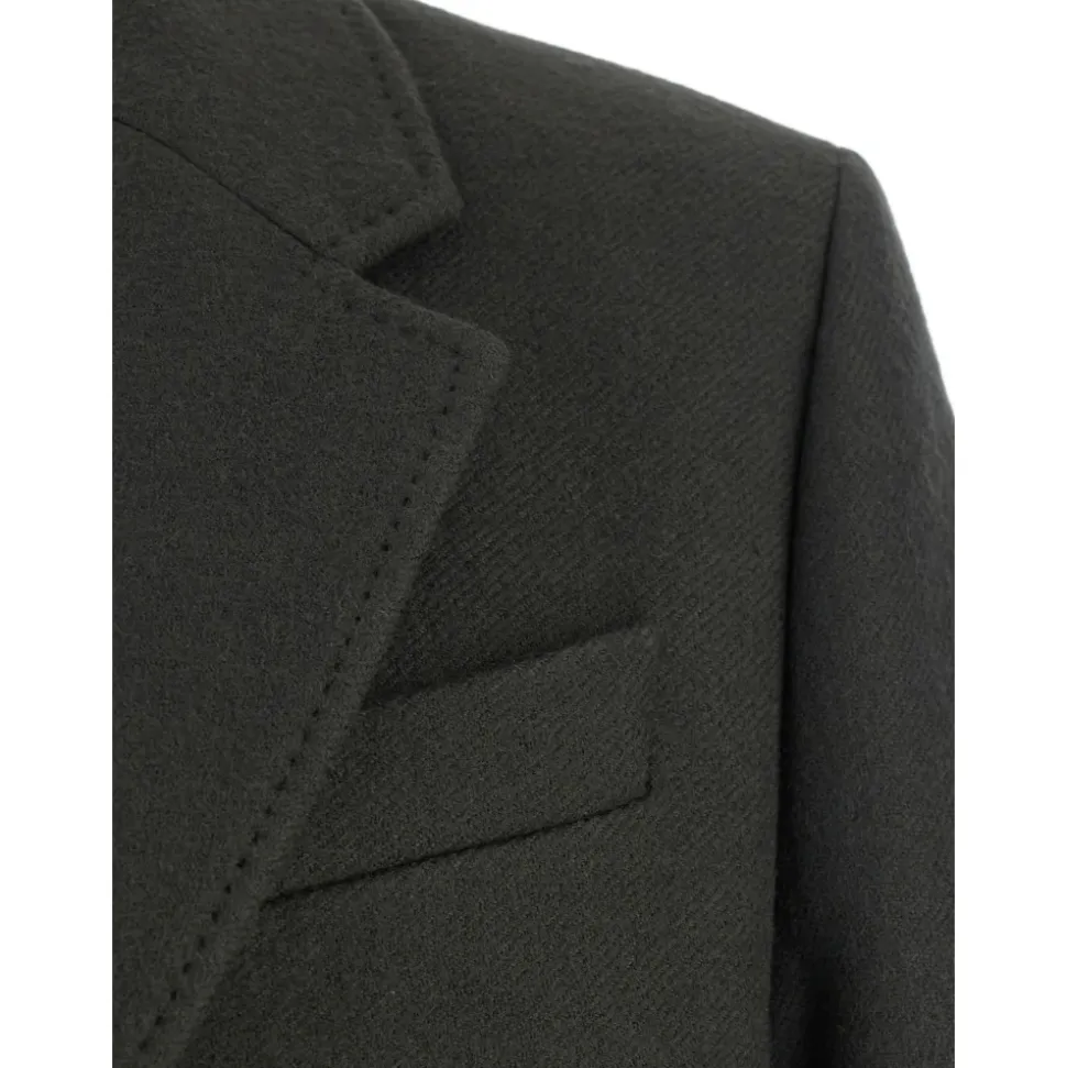Manteau Anthracite à Boutonnage Simple