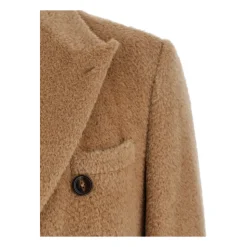 Manteau Beige à Double Boutonnage Lama
