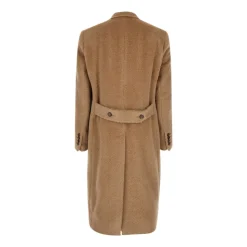 Manteau Beige à Double Boutonnage Lama