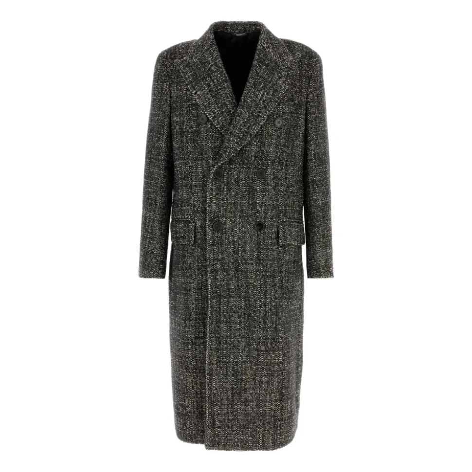 Manteau bicolore en laine mélangée