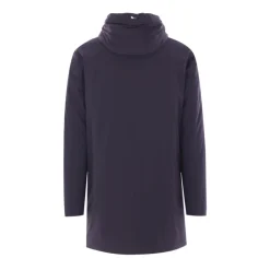 Manteau Bleu à Capuche et Fermeture Éclair