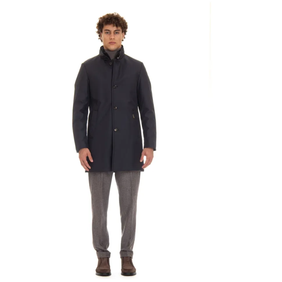 Manteau Bleu Matelassé en Duvet