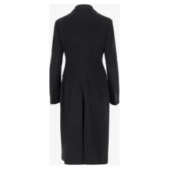 Manteau croisé en laine et cachemire