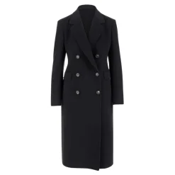 Manteau croisé en laine et cachemire