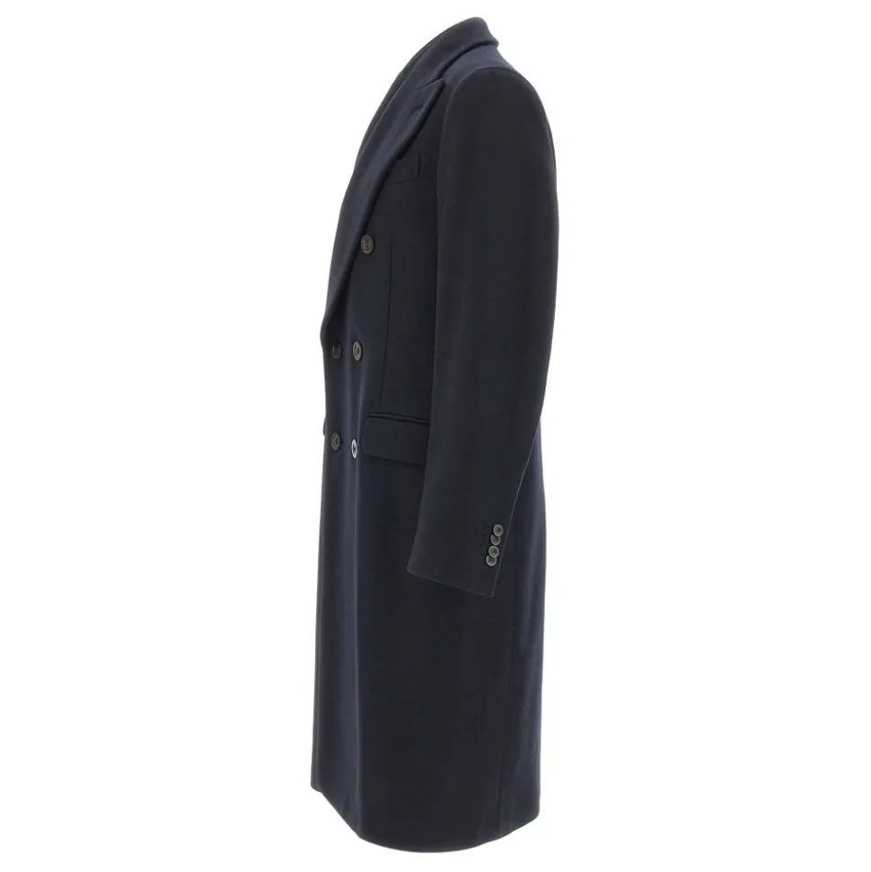 Manteau croisé en laine et cachemire