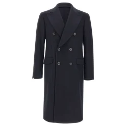 Manteau croisé en laine et cachemire