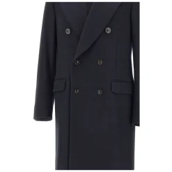 Manteau croisé en laine et cachemire