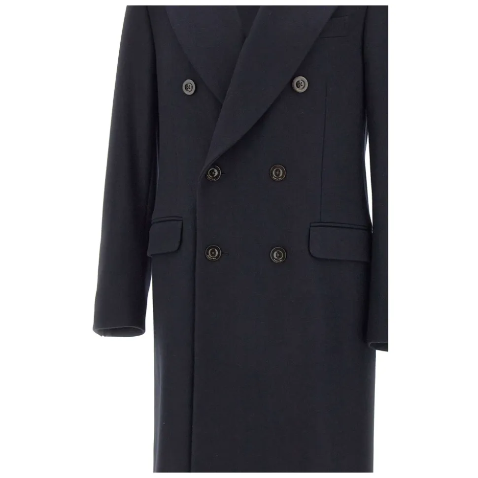 Manteau croisé en laine et cachemire