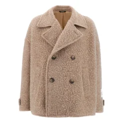 Manteau Effet Vintage en Mélange de Laine