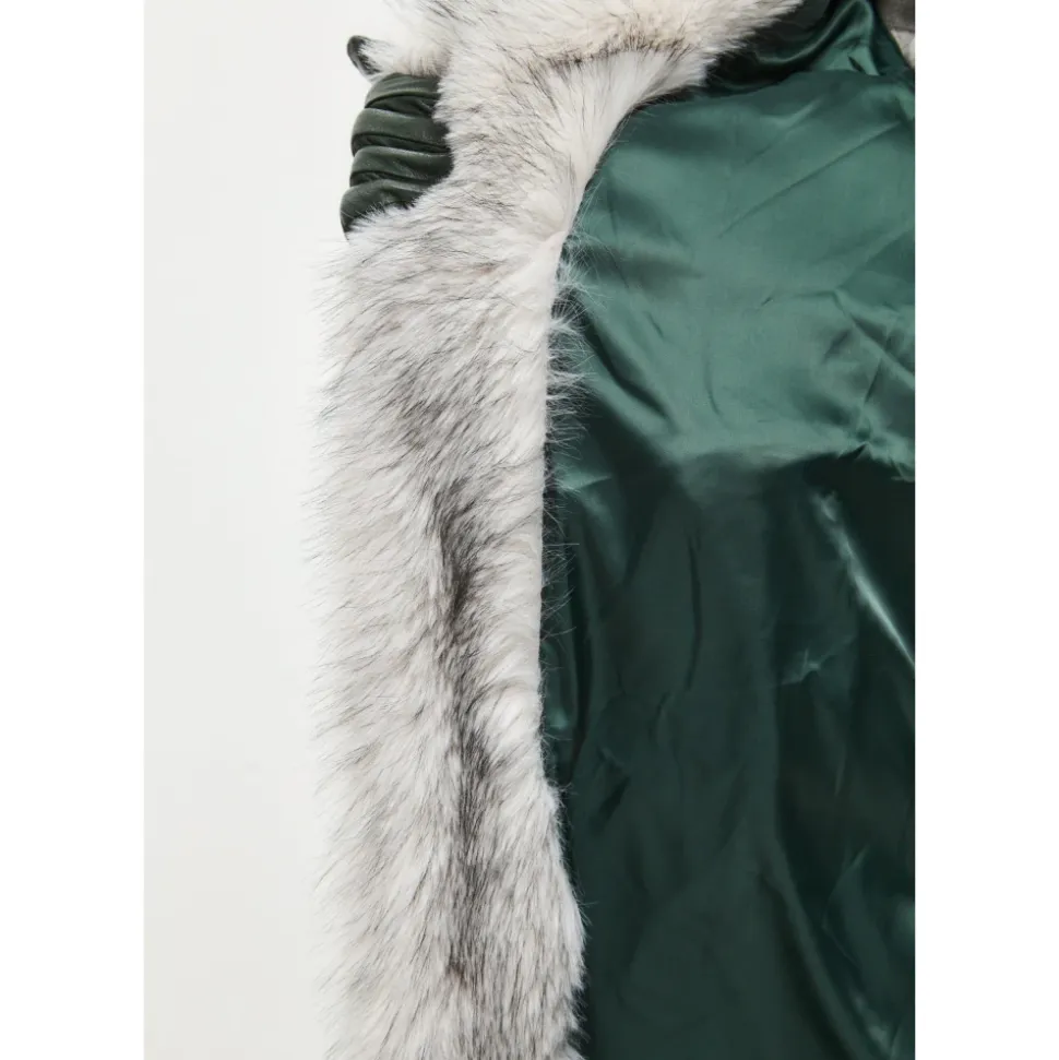 Manteau en fausse fourrure luxueux Natalie - Gris