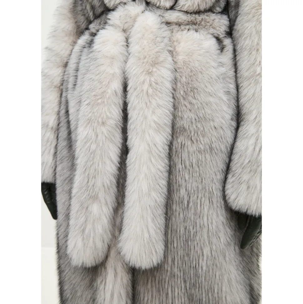 Manteau en fausse fourrure luxueux Natalie - Gris
