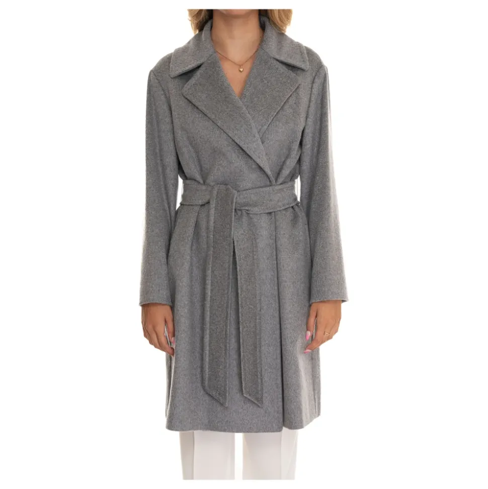 Manteau en laine ceinturé avec poches